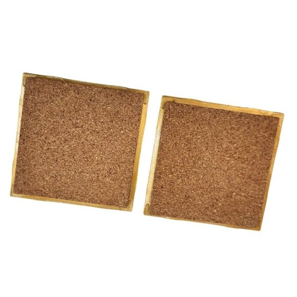 Handcrafted Pink Garden Rose Floral Ceramic Coasters With Cork Backing set of 2, - Picture 3 of 6